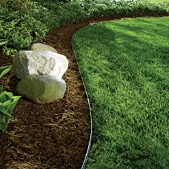 Permaloc CleanLine Aluminum Landscape Edging Green Duraflex- 120' Kit (15 8' Sections, Includes 45 Stakes) -Beautiful Garden 10354 live