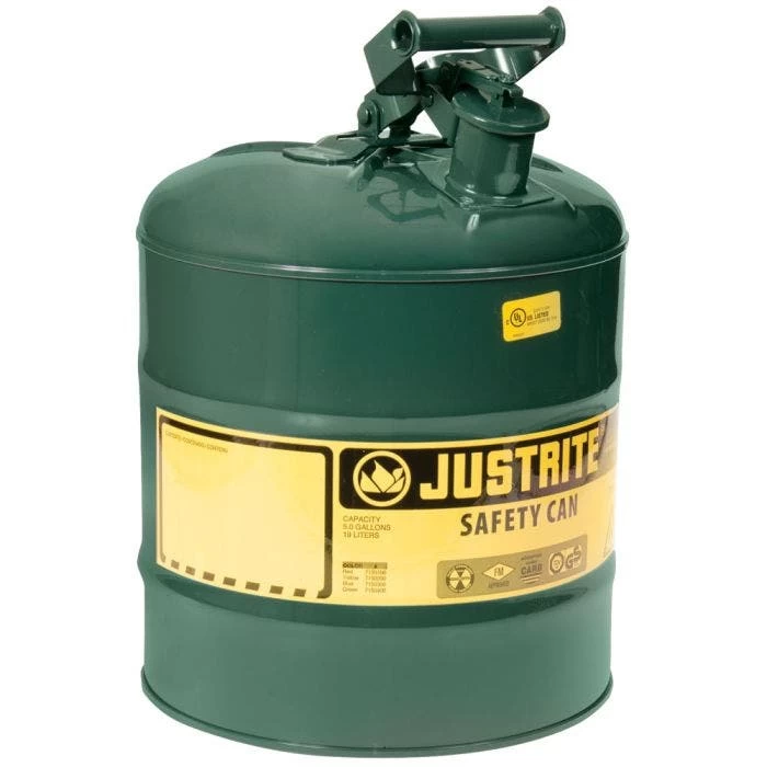 Saftey Gas Can Type 1 Green Oil Based Fuels 5 Gal 1 Saftey Gas Can Type 1 Green Oil Based Fuels 5 Gal