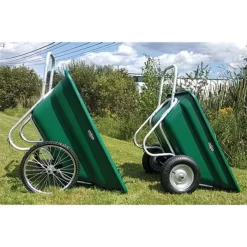 Muller's Original Smart Cart, Green 12 Cu. Ft. Tray With 16" Flat Free Wheels -Beautiful Garden 312gbt ff 3