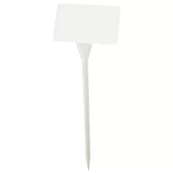 Angled Display White Plastic Stakes, 4in X 6in X 17in