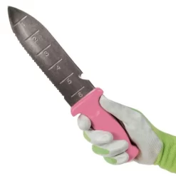 Pink Leonard Deluxe Stainless Steel Soil Knife -Beautiful Garden 4752p 2