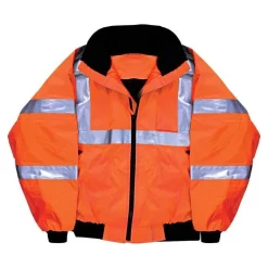 Majestic-Lined Orange Bomber Jacket Class III - Size XL