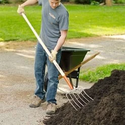 Leonard 6-Tine Forged Steel Manure Fork With 54-Inch Straight Handle -Beautiful Garden amf6 4