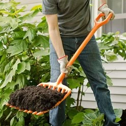 Leonard 8-Tine All-Poly Scoop Fork With 30-inch D-Grip Handle -Beautiful Garden apf800 2 2