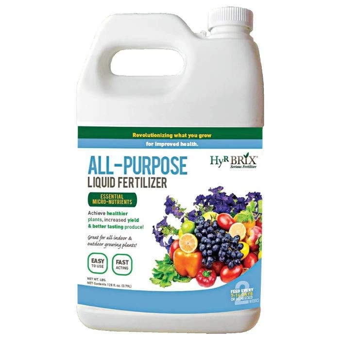 HyR BRIX 4-3-3 All-Purpose Liquid Fertilizer, 1 Gallon 1 HyR BRIX 4-3-3 All-Purpose Liquid Fertilizer, 1 Gallon