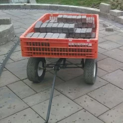 Leonard Orange Utility Wagon, Flat Free Tires -Beautiful Garden fgw45 6