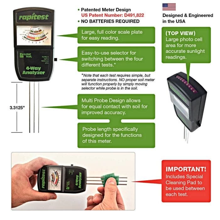 Electronic 4-Way Soil Analyzer Meter 3 Electronic 4-Way Soil Analyzer Meter - Image 3