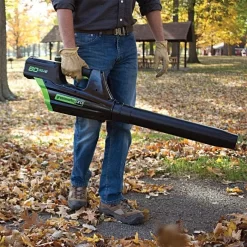 Greenworks Pro 80V Li-Ion Cordless Blower With Battery And Charger -Beautiful Garden gbl320 5