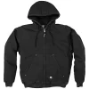 BERNE Original Washed Hooded Jackets, Black, Size Large Tall