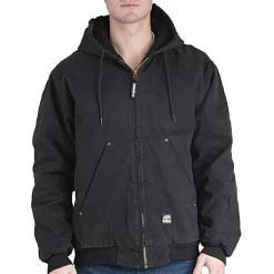 BERNE Original Washed Hooded Jackets, Black, Size Large Tall -Beautiful Garden hj375bkt440 1