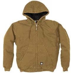 BERNE Original Washed Hooded Jackets, Driftwood, Size Medium Tall