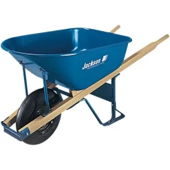 Jackson Contractor Grade Wheelbarrow With 6 Cubic Foot Seamless Steel Tray
