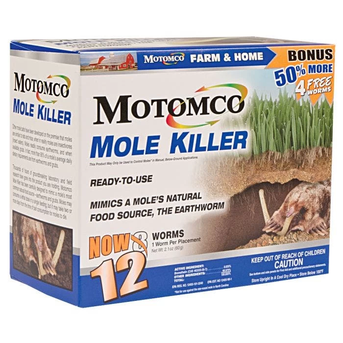 TomCat Mole Killer, Pack Of 12 Poison Worm Baits 2 TomCat Mole Killer, Pack Of 12 Poison Worm Baits - Image 2