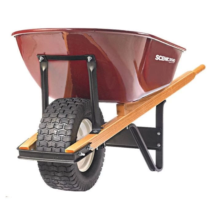 Scenic Road 6-Cubic-Foot Capacity Steel Tray Wheelbarrow With Pneumatic Turf Tire 2 Scenic Road 6-Cubic-Foot Capacity Steel Tray Wheelbarrow With Pneumatic Turf Tire - Image 2