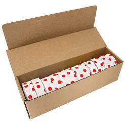 White With Red Polka Dots Tagging Tape, Box Of 12 Rolls