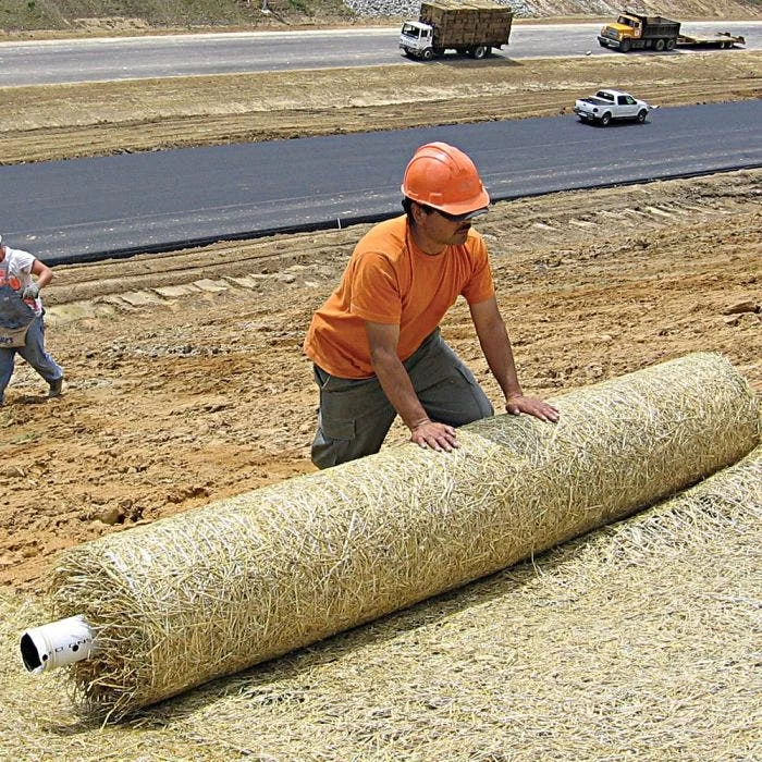 Straw-Coconut Erosion Control Standard Blanket, 8ft X 113ft Roll 2 Straw-Coconut Erosion Control Standard Blanket, 8ft X 113ft Roll - Image 2