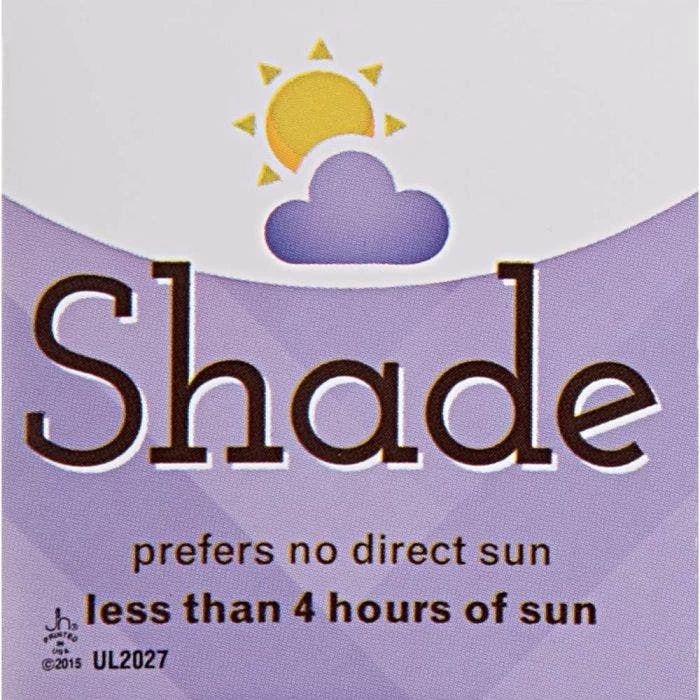 Sunlight Requirement Adhesive Labels, Shade, 4 In. X 2 In. 1 Sunlight Requirement Adhesive Labels, Shade, 4 In. X 2 In.