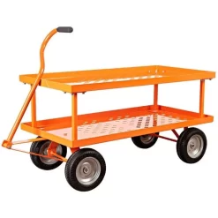 Leonard 2 Foot By 5 Foot Pull Style Nursery Cart With Shelf -Beautiful Garden vp f2460xwg 1