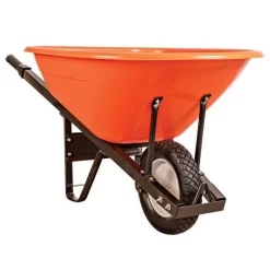 Leonard 8 Cubic Foot Poly Tray Wheelbarrows With Steel Handles -Beautiful Garden vp wb08s 2
