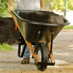 Leonard 6 Cubic Foot Capacity Poly Tray Wheelbarrows -Beautiful Garden vp wb 10