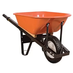 Leonard 6 Cubic Foot Steel Tray Wheelbarrows With Steel Handles -Beautiful Garden vp wbxs 2
