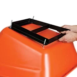 Leonard 6-Cubic-Foot Orange Poly Tray Wheelbarrow With Steel Handles And Pneumatic Tires -Beautiful Garden wb6 s 3